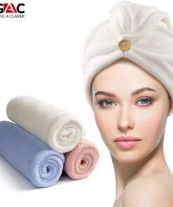 Cap Towel for quick hair drying and after shower use for women and girls turben towel gulaclassic (2)