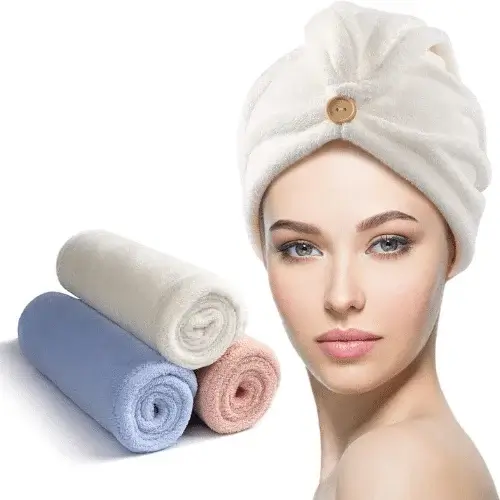 Cap towel for women 100 % cotton Micro fiber gul a classic description image (7)