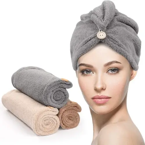 Cap towel for women 100 % cotton Micro fiber gul a classic description image (8)