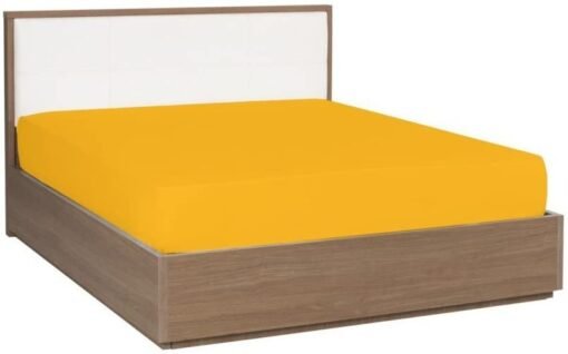 Fitted mattress cover in yellow color