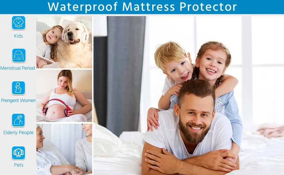 waterproof mattress cover for mattress protection from all kinds of spills and unwanted accidents