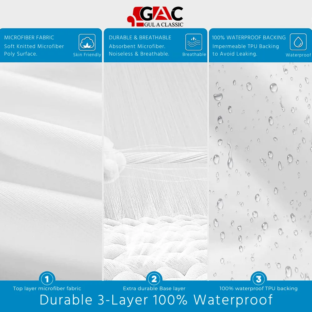 Waterproof Mattress Cover for King, Queen, and Single Mattress Camel - Image 5