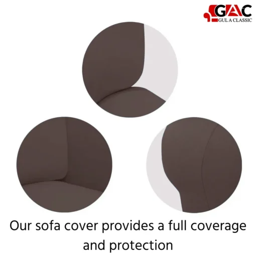 L shape sofa covers for living room sofa to protect from dust and dirt. Dark Brown 1