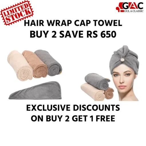 BUY 2 AND GET 1 FREE HAIR WRAP TOWEL FOR WOMEN AND KIDS