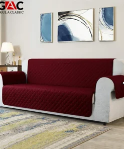 Quilted Sofa Cover in Maroon color