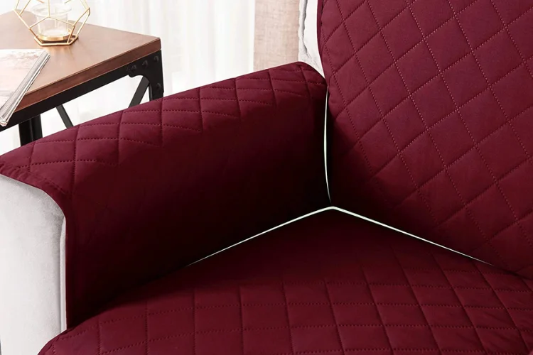 Waterproof Recliner Sofa Covers For Living Room And Lounge In Maroon Color Description Image Perfect fit