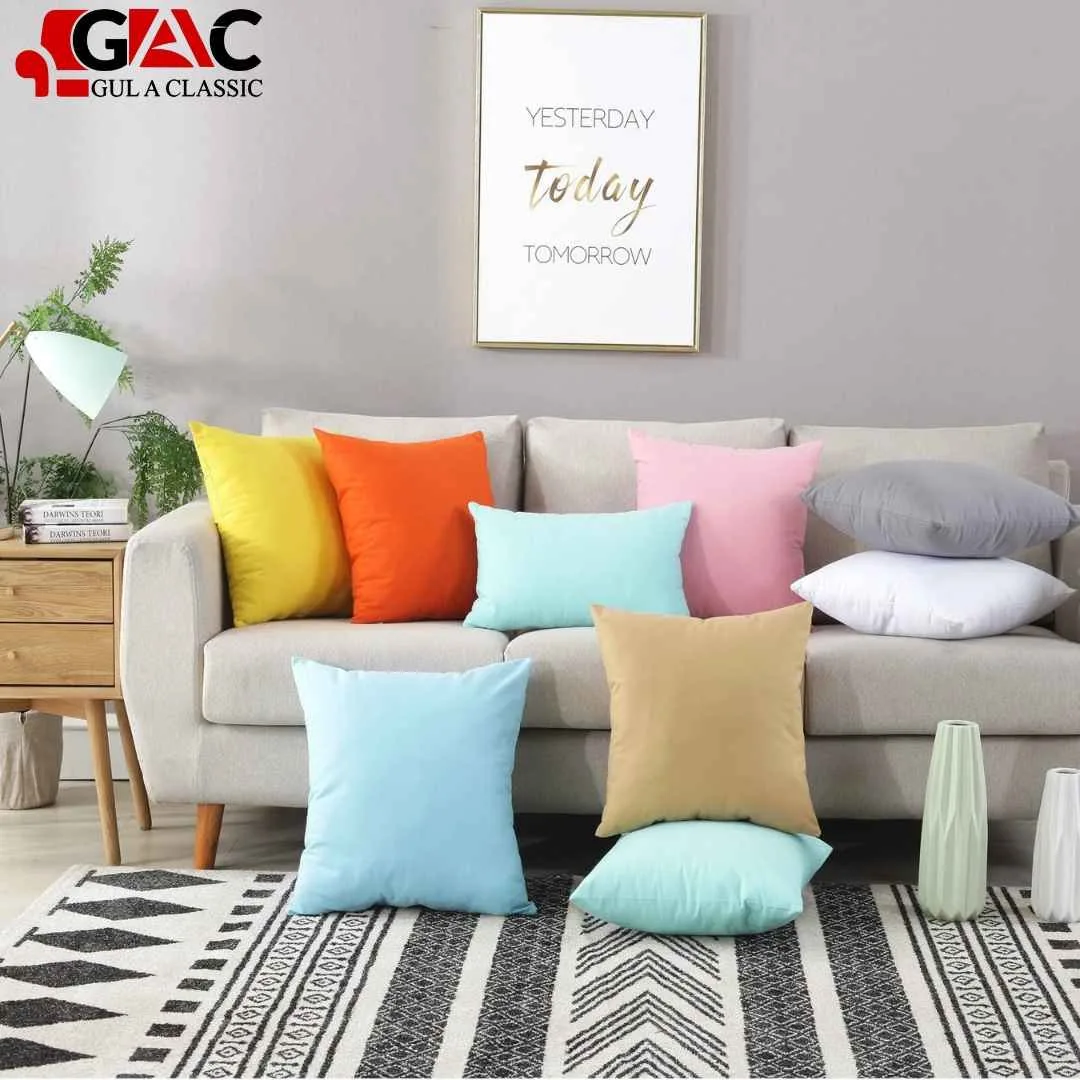 cushion covers for living room sofa sets throw pillows liviing room cushion covers solid colors Cotton Jersey zipper closure Stretchable Fabric (5)