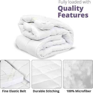 waterproof mattress topper white soft and comfortable elastic straps