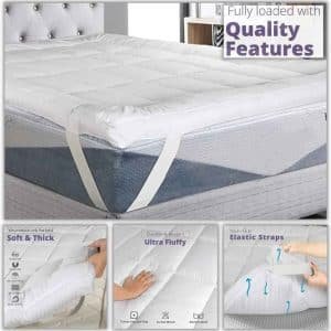 waterproof mattress topper white soft and comfortable elastic straps