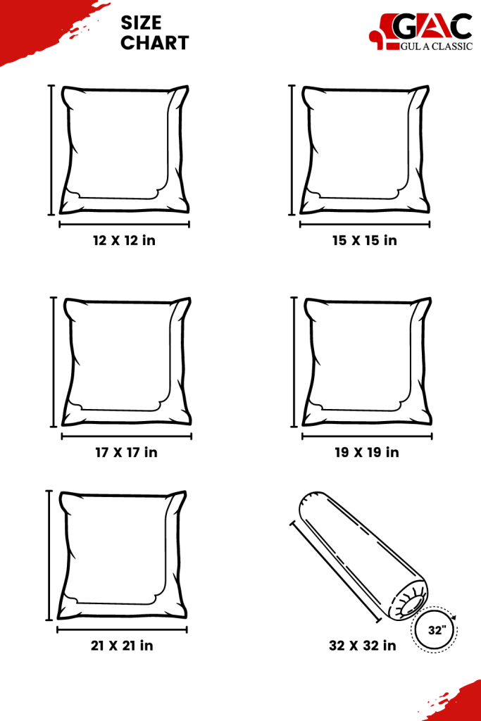 Cushion covers size chart for living room cushions sofa cushion throw cushions and pillows