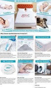 quilted waterproof mattress protector 