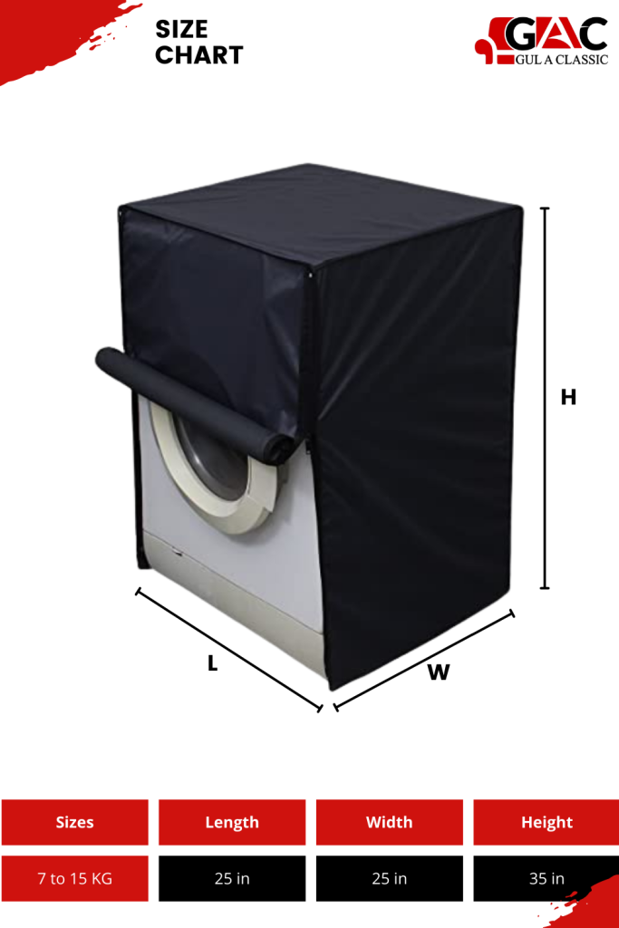 size chart for front load washing machine cover