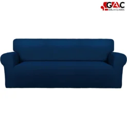 Jersey sofa covers for living room sofa in navy blue color