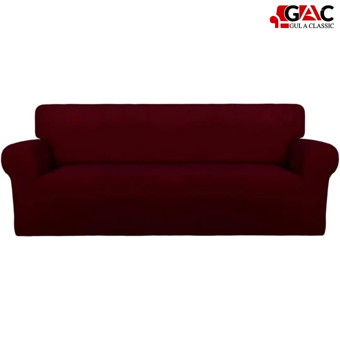 Jersey sofa covers for living room sofa in maroon color