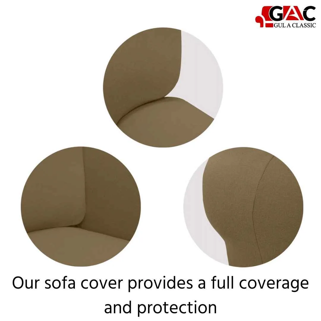 Alternative view of L Shape Sofa Covers - 5 Seater - 2 Pieces - Chocolate