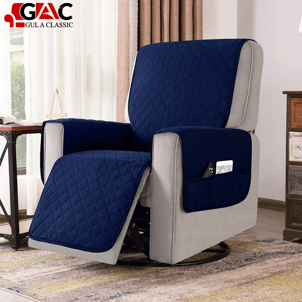 Recliner Sofa Covers For Living Room And Lounge In Navy Blue Color