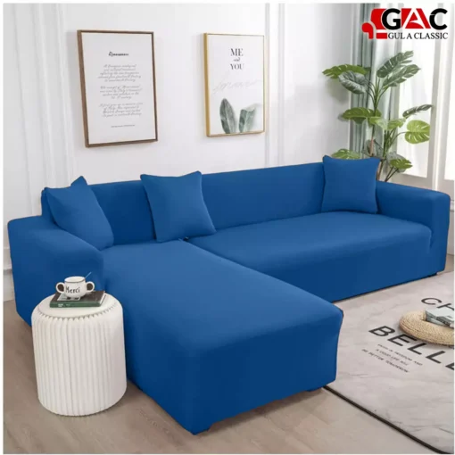 l shape sofa covers for living room sofa in royal blue color