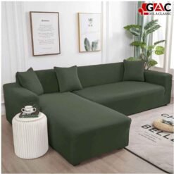 l shape sofa covers for living room sofa in navy green color