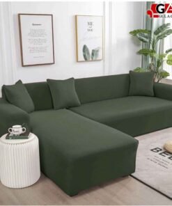 l shape sofa covers for living room sofa in navy green color