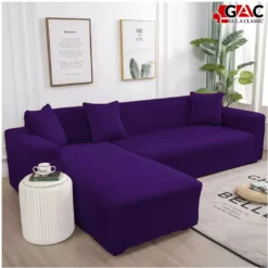 L Shape Sofa Covers for living room sofa in Purple color