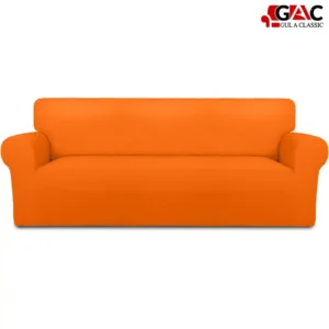 jersey sofa covers for living room in orange color stretchable cotton jersey fabric