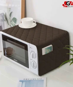 Premium Quilted Cotton Micro Oven Cover with Convenient Side Pockets - Protect and elevate your microwave oven with this high-quality cover made from quilted cotton.