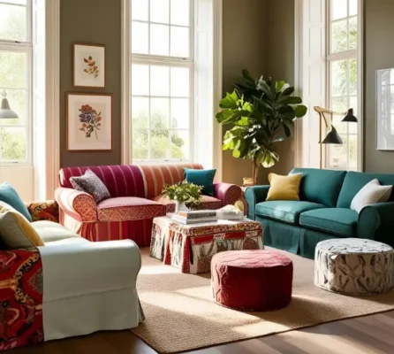 High-quality stretchable and printed sofa covers for living room sofas in Pakistan.