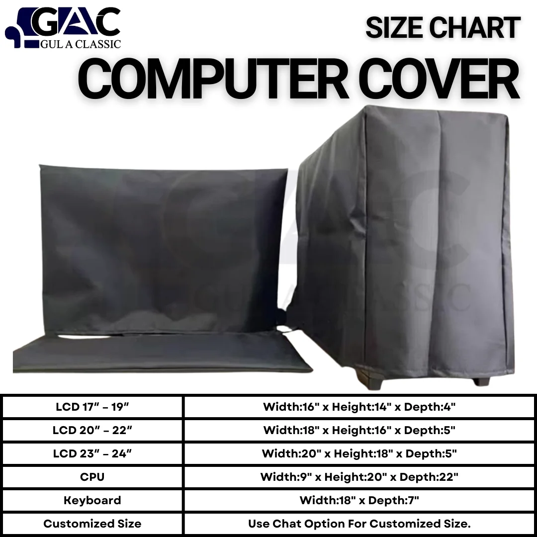 size chart LCD CPU keyboard cover
