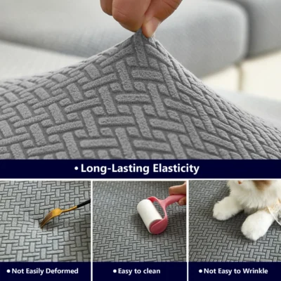 Anti-Scratch Grey Jacquard Cushion Cover